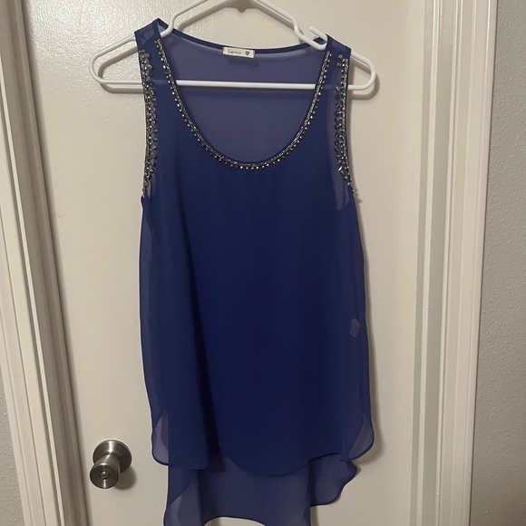 Blue Rockstar Sheer Tank - Picture 1 of 4